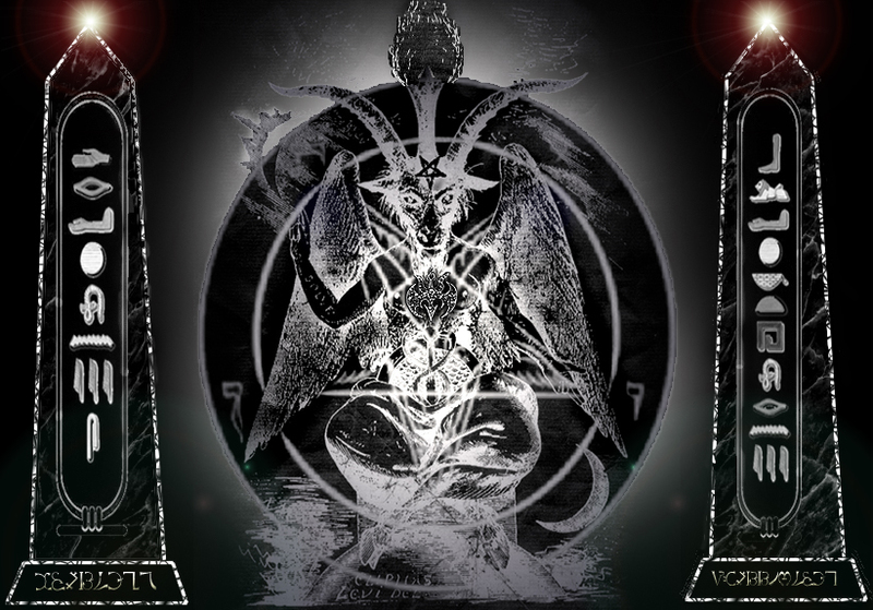 Satan between the pillars